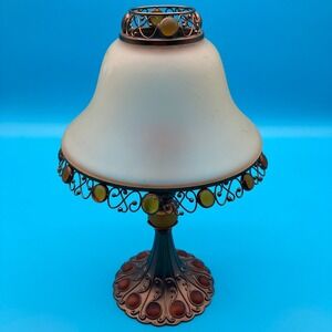 Vintage PartyLite Paris Retro Amber Beaded Tealight Candle Lamp- Retired